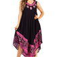 Sakkas Batik Flower Caftan Tank Dress / Cover Up