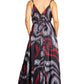 Sakkas Niza Women's Maxi Summer Casual Sleeveless Floral V neck Loose Long Dress