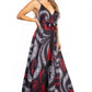 Sakkas Niza Women's Maxi Summer Casual Sleeveless Floral V neck Loose Long Dress