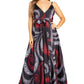 Sakkas Niza Women's Maxi Summer Casual Sleeveless Floral V neck Loose Long Dress