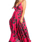 Sakkas Niza Women's Maxi Summer Casual Sleeveless Floral V neck Loose Long Dress
