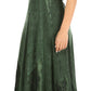 Sakkas Marni Women's Casual Maxi Short Sleeve Stonewashed Long Caftan Dress Lace