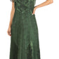 Sakkas Marni Women's Casual Maxi Short Sleeve Stonewashed Long Caftan Dress Lace