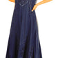 Sakkas Marni Women's Casual Maxi Short Sleeve Stonewashed Long Caftan Dress Lace
