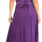 Sakkas Marni Women's Casual Maxi Short Sleeve Stonewashed Long Caftan Dress Lace
