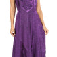Sakkas Marni Women's Casual Maxi Short Sleeve Stonewashed Long Caftan Dress Lace