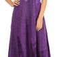 Sakkas Marni Women's Casual Maxi Short Sleeve Stonewashed Long Caftan Dress Lace