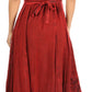 Sakkas Marni Women's Casual Maxi Short Sleeve Stonewashed Long Caftan Dress Lace