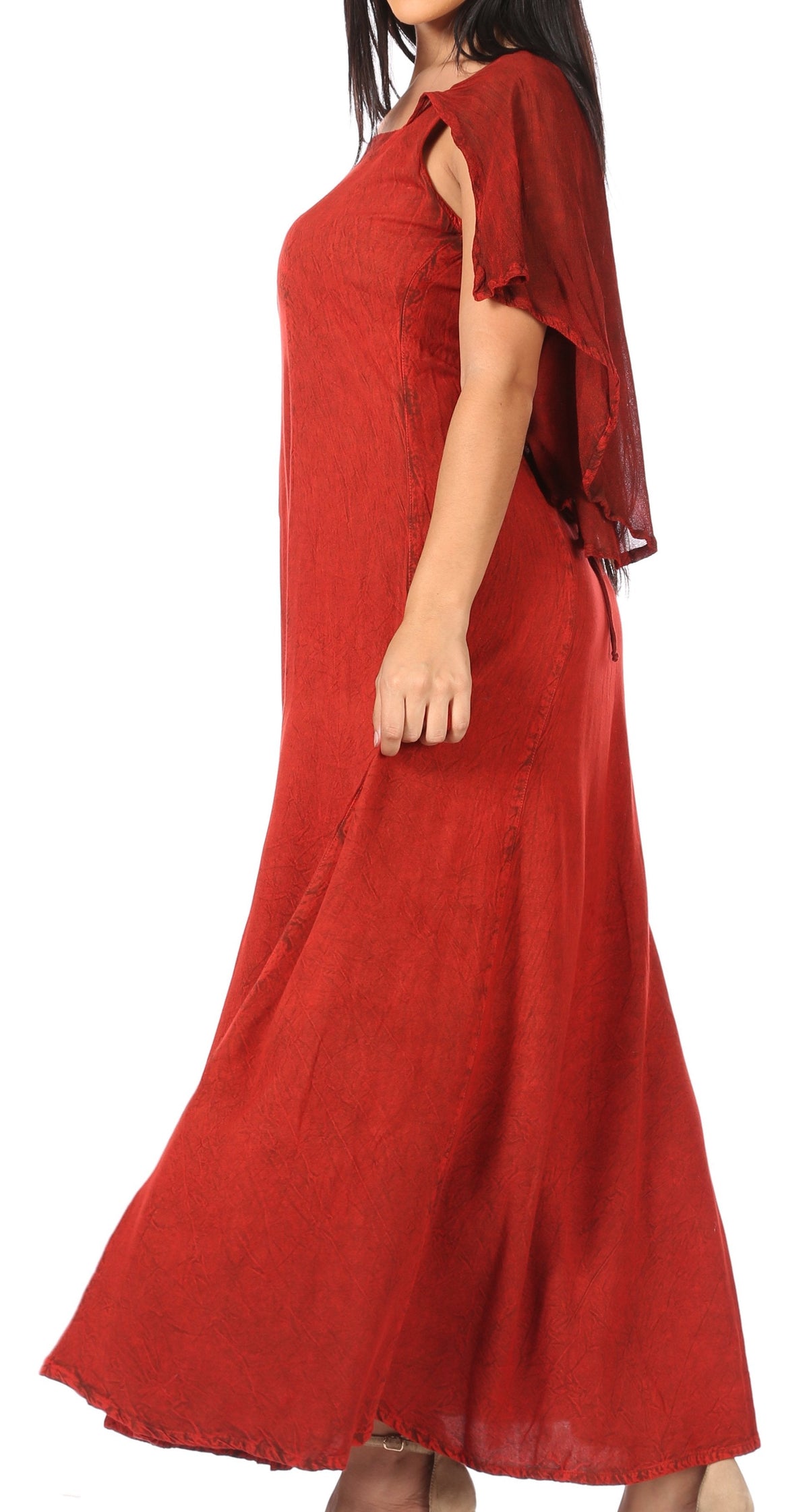 Sakkas Niam Women's Maxi Capelet Long Dress Celtic Medieval Renaissance Adjustable - Buy One Get One