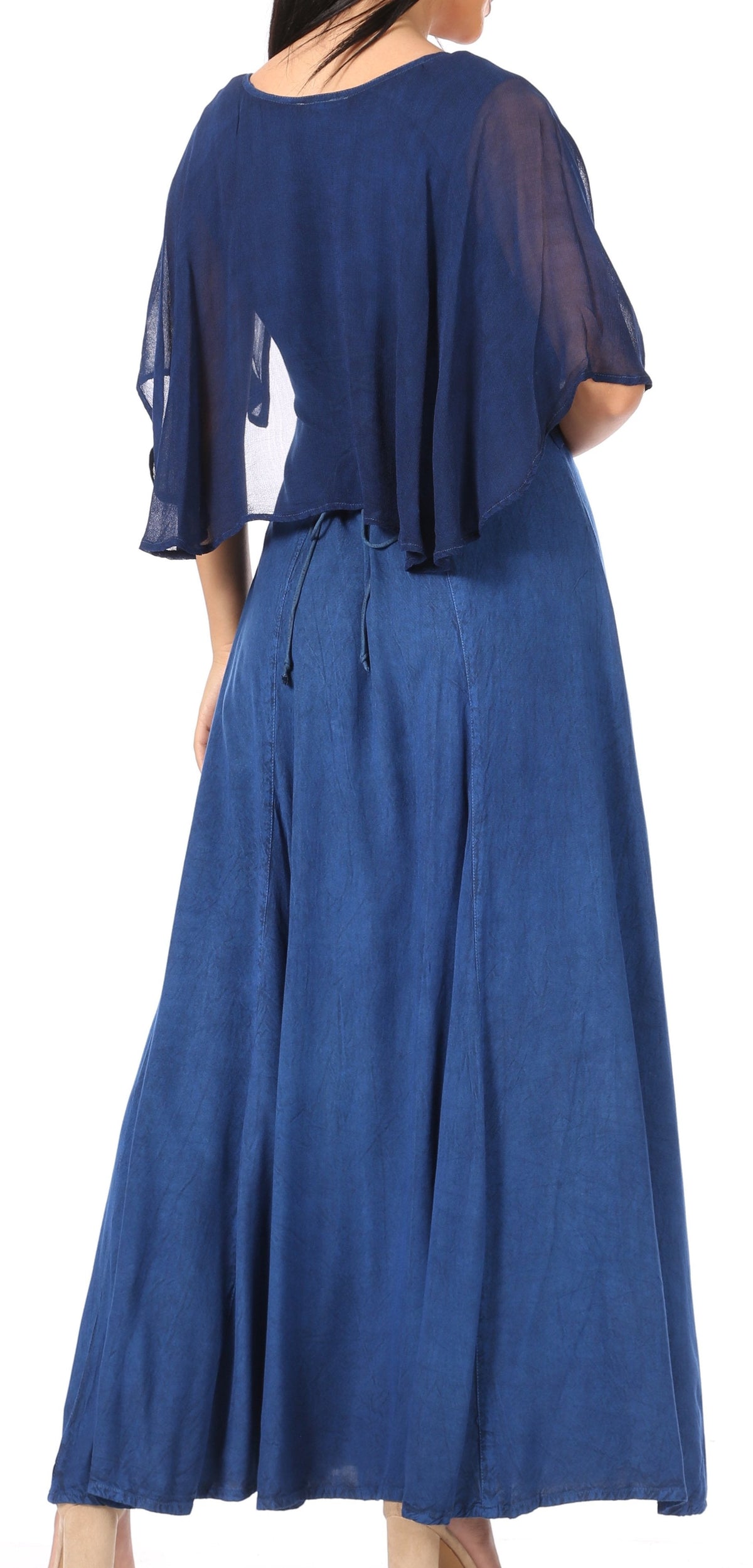 Sakkas Niam Women's Maxi Capelet Long Dress Celtic Medieval Renaissance Adjustable - Buy One Get One