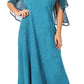 Sakkas Niam Women's Maxi Capelet Long Dress Celtic Medieval Renaissance Adjustable - Buy One Get One