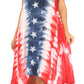 Sakkas Sara Women's Patriotic Flag Loose Summer Casual Dress Lightweight Print
