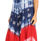 Sakkas Sara Women's Patriotic Flag Loose Summer Casual Dress Lightweight Print