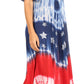 Sakkas Sara Women's Patriotic Flag Loose Summer Casual Dress Lightweight Print