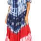 Sakkas Sara Women's Patriotic Flag Loose Summer Casual Dress Lightweight Print