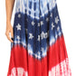 Sakkas Sara Women's Patriotic Flag Loose Summer Casual Dress Lightweight Print