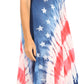Sakkas Sara Women's Patriotic Flag Loose Summer Casual Dress Lightweight Print