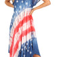 Sakkas Sara Women's Patriotic Flag Loose Summer Casual Dress Lightweight Print
