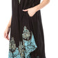 Sakkas Batik Hindi Cap Sleeve Caftan Dress / Cover Up