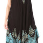 Sakkas Batik Hindi Cap Sleeve Caftan Dress / Cover Up