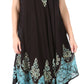 Sakkas Batik Hindi Cap Sleeve Caftan Dress / Cover Up