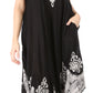 Sakkas Batik Hindi Cap Sleeve Caftan Dress / Cover Up
