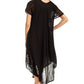 Sakkas Batik Hindi Cap Sleeve Caftan Dress / Cover Up