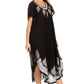 Sakkas Batik Hindi Cap Sleeve Caftan Dress / Cover Up