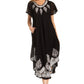 Sakkas Batik Hindi Cap Sleeve Caftan Dress / Cover Up