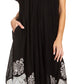 Sakkas Batik Hindi Cap Sleeve Caftan Dress / Cover Up