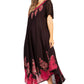 Sakkas Batik Hindi Cap Sleeve Caftan Dress / Cover Up