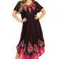Sakkas Batik Hindi Cap Sleeve Caftan Dress / Cover Up