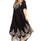 Sakkas Batik Hindi Cap Sleeve Caftan Dress / Cover Up