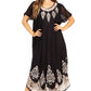 Sakkas Batik Hindi Cap Sleeve Caftan Dress / Cover Up