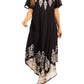 Sakkas Batik Hindi Cap Sleeve Caftan Dress / Cover Up