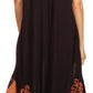 Sakkas Batik Hindi Cap Sleeve Caftan Dress / Cover Up