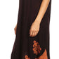 Sakkas Batik Hindi Cap Sleeve Caftan Dress / Cover Up