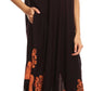 Sakkas Batik Hindi Cap Sleeve Caftan Dress / Cover Up