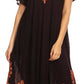 Sakkas Batik Hindi Cap Sleeve Caftan Dress / Cover Up