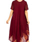 Sakkas Batik Hindi Cap Sleeve Caftan Dress / Cover Up