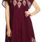 Sakkas Batik Hindi Cap Sleeve Caftan Dress / Cover Up
