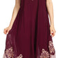 Sakkas Batik Hindi Cap Sleeve Caftan Dress / Cover Up