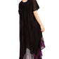 Sakkas Batik Hindi Cap Sleeve Caftan Dress / Cover Up