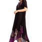 Sakkas Batik Hindi Cap Sleeve Caftan Dress / Cover Up