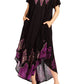 Sakkas Batik Hindi Cap Sleeve Caftan Dress / Cover Up
