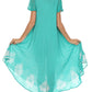 Sakkas Batik Hindi Cap Sleeve Caftan Dress / Cover Up