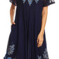 Sakkas Batik Hindi Cap Sleeve Caftan Dress / Cover Up