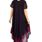 Sakkas Batik Hindi Cap Sleeve Caftan Dress / Cover Up
