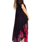 Sakkas Batik Hindi Cap Sleeve Caftan Dress / Cover Up