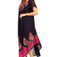 Sakkas Batik Hindi Cap Sleeve Caftan Dress / Cover Up